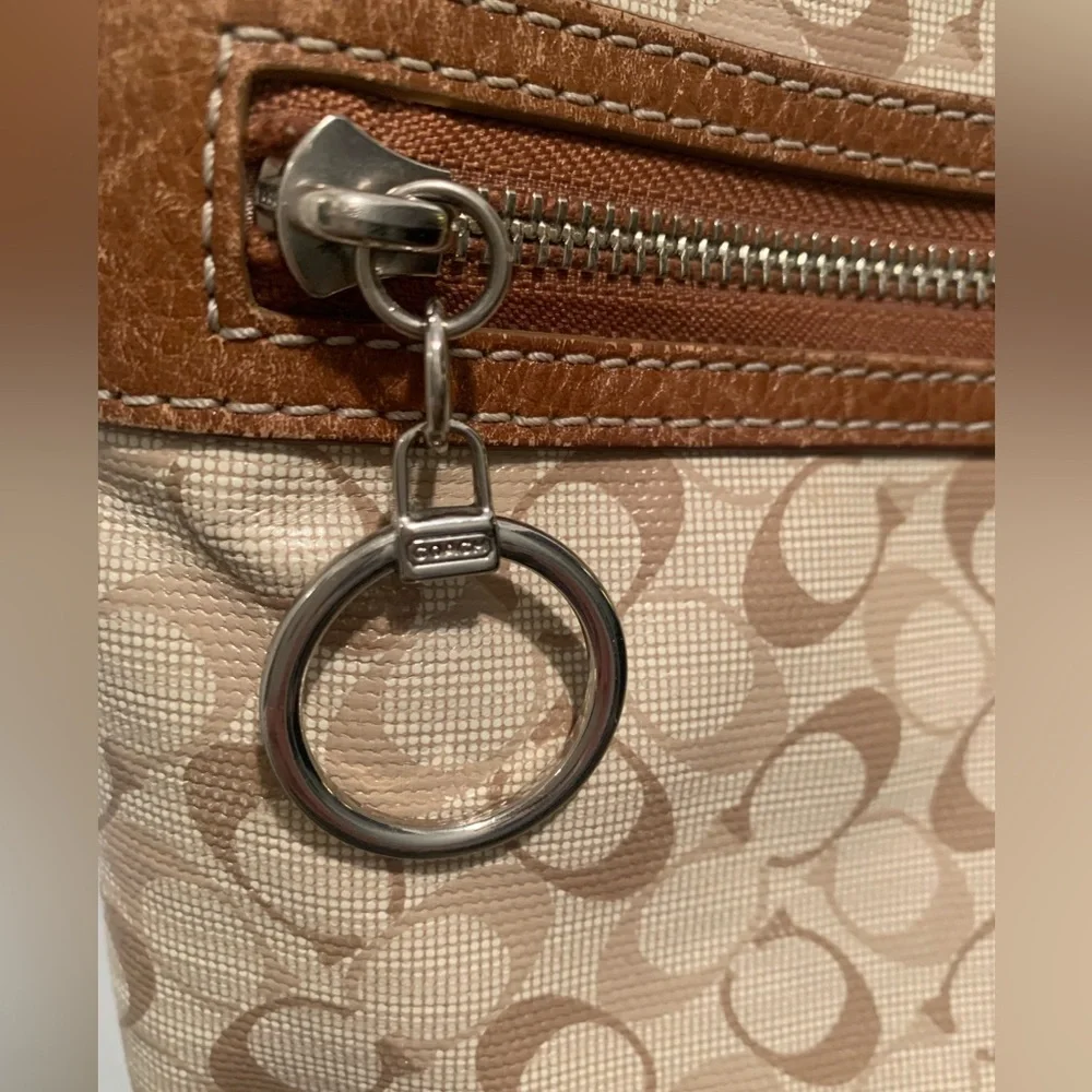 COACH Bias File Bag Crossbody Coated Canvas #17120 Signature C's Khaki/Toffee